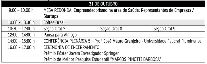 PROGRAMAÇÃO DO EVENTO